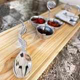 Rectangle wooden board, with impala horn style handles