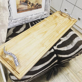 Rectangle wooden board, with impala horn style handles