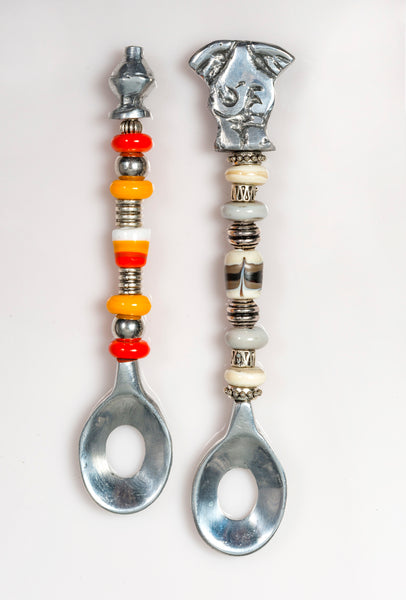 Olive Spoon, glass bead handle