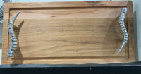 Rectangle wooden board, with impala horn style handles